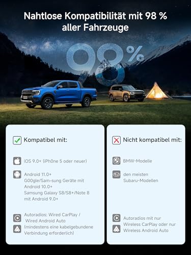 ATOTOSELECT CarPlay Wireless Adapter, Magic AI Box Android Car with Dual WiFi Stability, Compatible with Wired Factory CarPlay & Android Car, for YouTube/Netflix