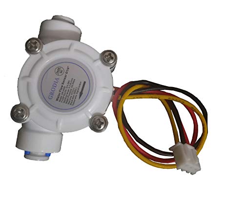 GREDIA 1/4" Quick Connect Water Flow Sensor Food-Grade Switch Hall Effect Flowmeter Fluid Meter Counter 0.3-6L/min (Pack of 2)