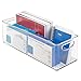 mDesign Plastic Office Supply Organizer - Storage Holder Bin with Handles for Desk Drawer, Cabinet - Pencil, Pen, Envelope and Supplies Container Basket - Ligne Collection - 4 Pack - Clear