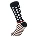 SUTTOS Men's Novelty American Flag Dress Socks, Patriotic Freedom USA Star Pattern Mid Calf Crew Socks 2 Pairs Pack