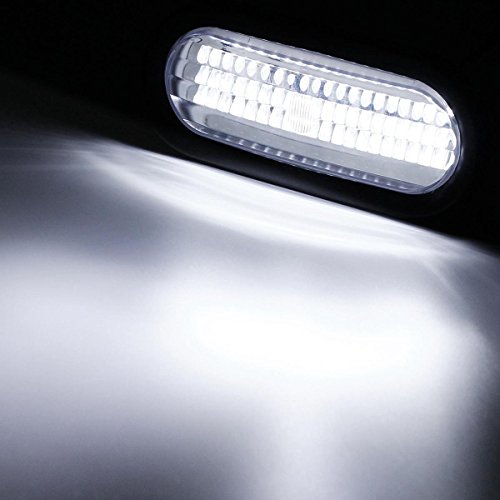 Partsam Super Bright 60LED White 6" Oval Stop Backup Reverse Turn Tail Light w/ Grommet Mount 12V for Trailer Truck Boat - Thumbnail 2