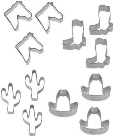 Cookie Cutter 12 Mini Western Cookie Cutters 1 Dozen Party Favor Horse Head Cowboy Boot Cactus