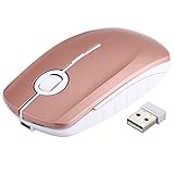 Wireless Mouse, Inphic Slim Silent Click Rechargeable 2.4G Wireless Mice 1600DPI Mini Optical Portable Travel Cordless Mouse with USB Receiver for PC Laptop Computer Mac MacBook