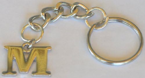 Solid Metal Letter M Keychain (Brand New)
