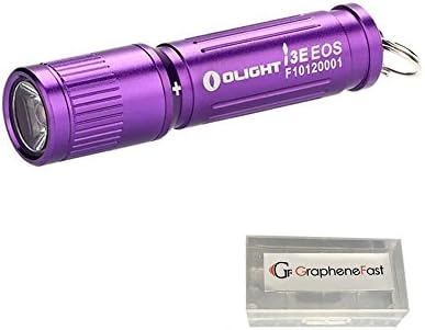 Olight I3E 90 Lumen Phillips Luxeon LED Flashlight (Purple Body) with graphene battery case (purple)