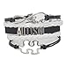 Ac Union Inspirational Leather Bracelets for women,Easter Basket Stuffers Jewelry Multilayer Boho Wrap Bracelets Feather Turquoise Boho Wrap Heart Modern Leopard Bracelets for Teens Girls