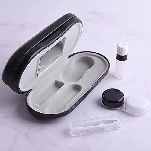 Migavan Eyeglasses Case,Contact Lens Case,2 in 1 Multi-Function Double Interlayer Eye Glasses Box Case with Contact Lens Case Bottle Accessories Kit for Men Women