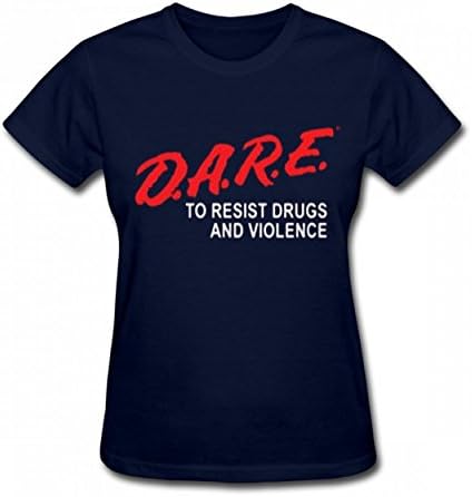 MNXBEST Dare Tshirt Popular Print T-Shirts Valentine Womens Tee Navy