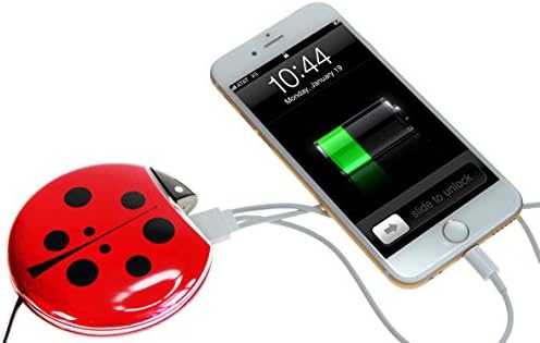 **New** Ladybug Inspired Power Bank | Portable Mobile Phone Charger | 2000mah High Capacity | Smart & Cute Ultra-compact |Light Weight | Awesome Portable Charger| Fit for Iphone, Ipad, Galaxy, Note, Nexus, Lg, Htc, Moto and More | 100% Satisfaction Guaranteed.