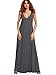 Verdusa Women's Casual Sleeveless Deep V Neck Knitted Shift Sexy Maxi Long Dress Dark Grey XL