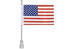 GDCREESTAR Motorcycle Flagpole Mount with Country Flags 6x9 for Harley Davidson Honda Goldwing CB VTX CBR Yamaha - Fits 1/2" Round Luggage Rack (American Flag)