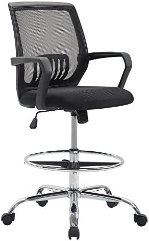 Poly and Bark Gerberding Drafting Chair in Mesh, Black