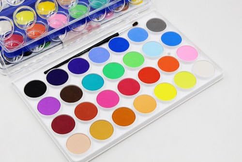 New Set of Simbalion watercolor cakes solid watercolor 12/16/28/36 colours Portable Sets, School Art Accessories (28 colors)
