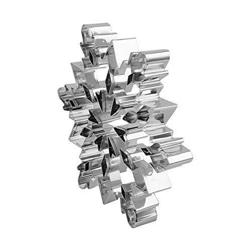 1PC Large Christmas Snowflake Cookie Cutter Mold 3D Stainless Steel Pastry Biscuit Fondant Cake Baking Mold For Kitchen