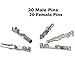 (20 Pair) Molex Male and Female Pin, Wire Gauge 18-22 AWG, Pins 0.093