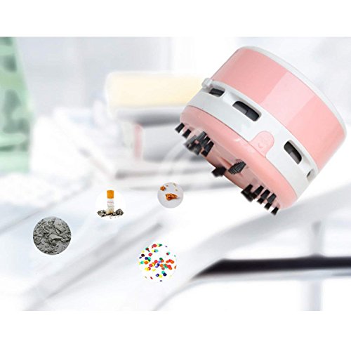 PRINTEMPS Portable Mini Desktop Vacuum Cleaner Handheld Cleaning Assistance Office, Home, Keyboard (Pink) - Thumbnail 2