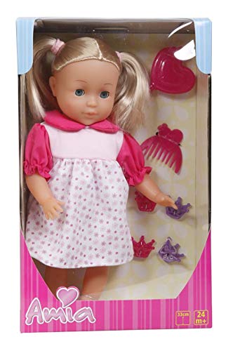 VEDES Großhandel GmbH - Ware Amia Puppe mit Haar, 33cm, Inklusive Zubehör