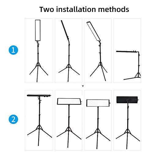 Bi-Color LED Video Light with Tripod Stand 240 SMD CRI 96+ 3200K-6000K Dimmable LED Soft Lamp Metal Shell Lighting Kit for Studio, YouTube, Product Photography, Video Shooting (2 Packs) (16inch/40cm)