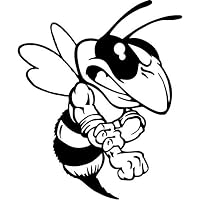 Mandy Graphics Angry Fighting Hornet Vinyl Die Cut Decal Sticker for Car Truck Motorcycle Windows Bumper Wall Home Office Decor Size- [6 inch/15 cm] Tall and Color- Gloss White