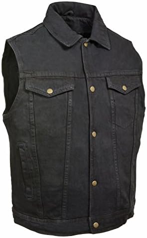 Milwaukee Bikers Edge Men's Shirt Collar Denim Vest