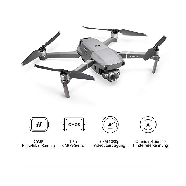 DJI Mavic 2 Pro - Drohne mit Hasselblad L1D-20c Kamera, Video 4K HDR 10 bits, 31 Minuten Flugzeit, 20 MP 1" CMOS-Sensor, Hyperlapse, Omnidirektionale Hinderniserkennung, Ultra-hohe Bildqualität - Grau – Bild 3