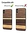 YFWOOD for iPhone Xs Wood Case, Geometric Wood Grain Cover Slim Textured Scratch Proof Drop Proof Durable Bumper Full Body Protective Case for iPhone X/XS