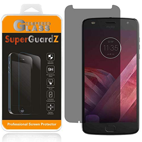 [2-Pack] for Motorola Moto Z2 Play/Moto Z Play (2nd Gen) Tempered Glass Screen Protector [Privacy Anti-Spy], SuperGuardZ, 9H Anti-Scratch, 2.5D Round Edge, Anti-Bubble [Lifetime Replacements]