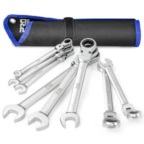 Prostormer Piece Flex Head Ratchet Combination Wrench Set,