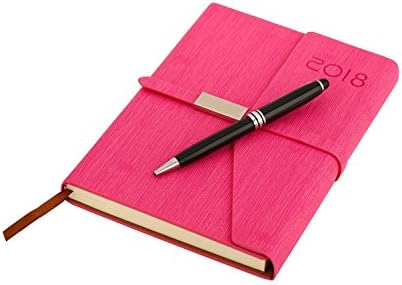 2018 Weekly &amp; Monthly Planner 6" x 8" with Magnetic Closure Pink Hardcover From January 2018 - December 2018 Bonus One Pen in Package …
