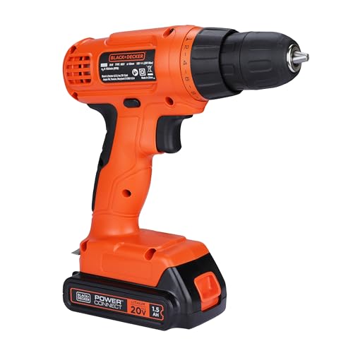 BLACK+DECKER 20V MAX Drill & Home Tool Kit, 34 Piece (BDCD120VA), Orange