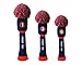 FINGER TEN Pom Pom Golf Club Head Covers Knit for Driver Fairway Hybrid Wood, Vintage Black Blue Pink 1 3 5 Men Women Set