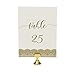 Dessie Wedding Table Numbers (Gold)| 5x7 inch Double Sided with Elegant Calligraphy Design to Liven Up Any Table| Includes Numbers 1-25 and Head Table Card (Also in Silver, Black and Rose Gold)