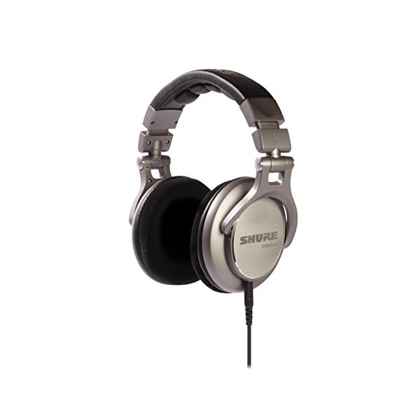 Shure SRH940-E Cuffia Chiusa Professionale da Studio Pieghevole, Padiglioni  in Velluto, Cavo Staccabile, Nero/Argento - Cuffie Hi-Fi