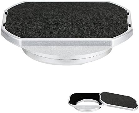 JJC LH-JXF35SII lens hood For Fujifilm XF 23mm & 35mm f/2 R WR Square Shade Silver With Cap and A&R Cleaning cloth