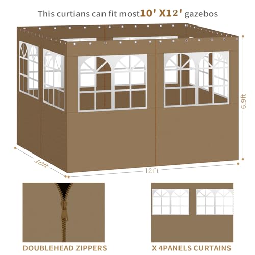 Aonear Gazebo Privacy Curtains 10x12 with PVC Windows Review: Universal Replacement Side Walls image 15