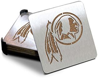 YouTheFan NFL Boasters (Drink Coasters): 4-Piece Stainless Steel, Laser-Cut Team Coaster Set