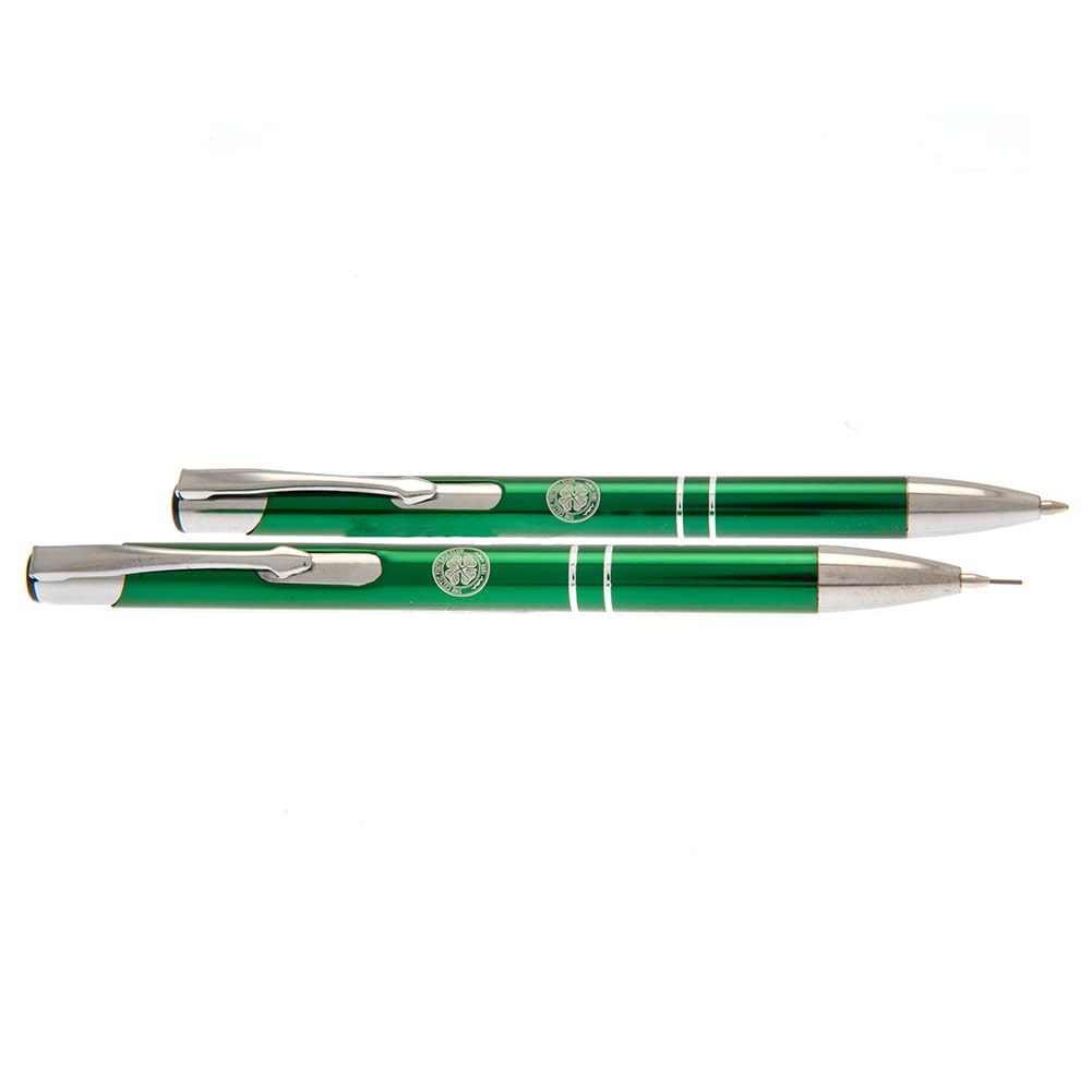 Celtic FC Executive Crest Pen & Pencil Set (One Size) (Green/Silver)