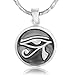 925 Sterling Silver Eye of Horus Egypt Protection Pendant on Alloy Necklace Chain, 18 inches