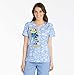 Tooniforms By Cherokee Women's Mock Wrap Toy Fixer Print Scrub Top