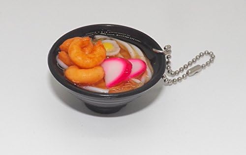 2" Cute Udon Ramen Noodle Soup Bowl Charm Key Chain ~Shrimp and Fish Cake~ #1
