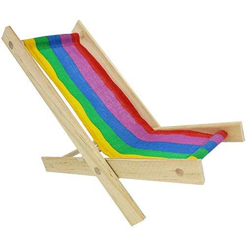 Amazon Wooden Toy Folding Beach Chair Multicolored Striped Fabric