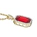 Cy trendy 3pcs 14K Gold Plated Hip Hop Men's Ruby Octagon Pendant Necklace - 3mm 24