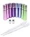 ColoVis 8 PC Roll-on Glass Bottles with Stainless Steel Roller Balls,10ml (1/3oz) 4 Colors Mixed,refillable Bottles for Essential Oils,pack of 8 and 1ml Dropper Included (4 Colors Mixed)