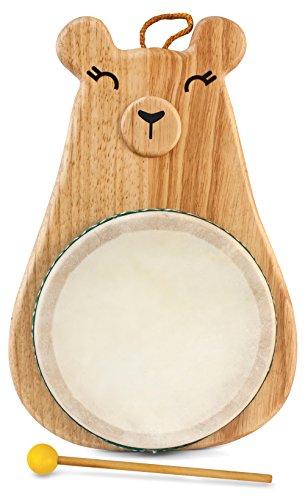 Green Tones/Award-Winning Momma Bear Drum with Mallet, Multicolor, Model:3718
