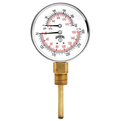 Winters TTD Series Steel Dual Scale Tridicator Thermometer with 2