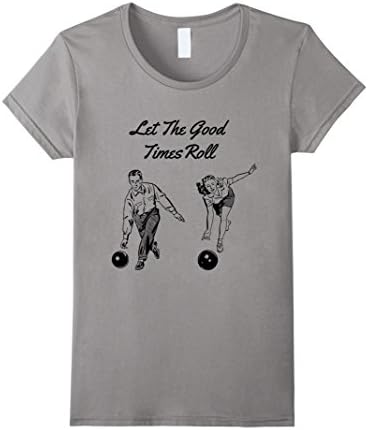 Womens funny bowling shirts Large Slate