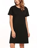 Zeagoo Women's O-Neck Short Sleeve Casual Loose Fit T-Shirt Cotton Dress