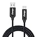 USB Type C Cable, Ebasy 6.6ft USB C to USB A 3.0 Fast Charging Cable, Nylon Braided C Type USB Cord for Macbook Pro, Galaxy S8, Google Pixel, Nexus 6P 5X, LG G5, HTC 10, HUAWEI P9 and More(Black)