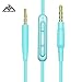 Sqrmekoko QuietComfort 45 Inline Micphone Volume Remote Audio Cable Compatible with Bose SoundTrue Soundlink QC25 QC35 QC35II QC45 OE2 OE2i On-Ear 2 Headphoes (Green)