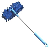 Xifan Mini Microfiber Chenille Cartoon Flat Dust Mop for Children,Detachable,360 degree rotation, Extension-type (Blue)